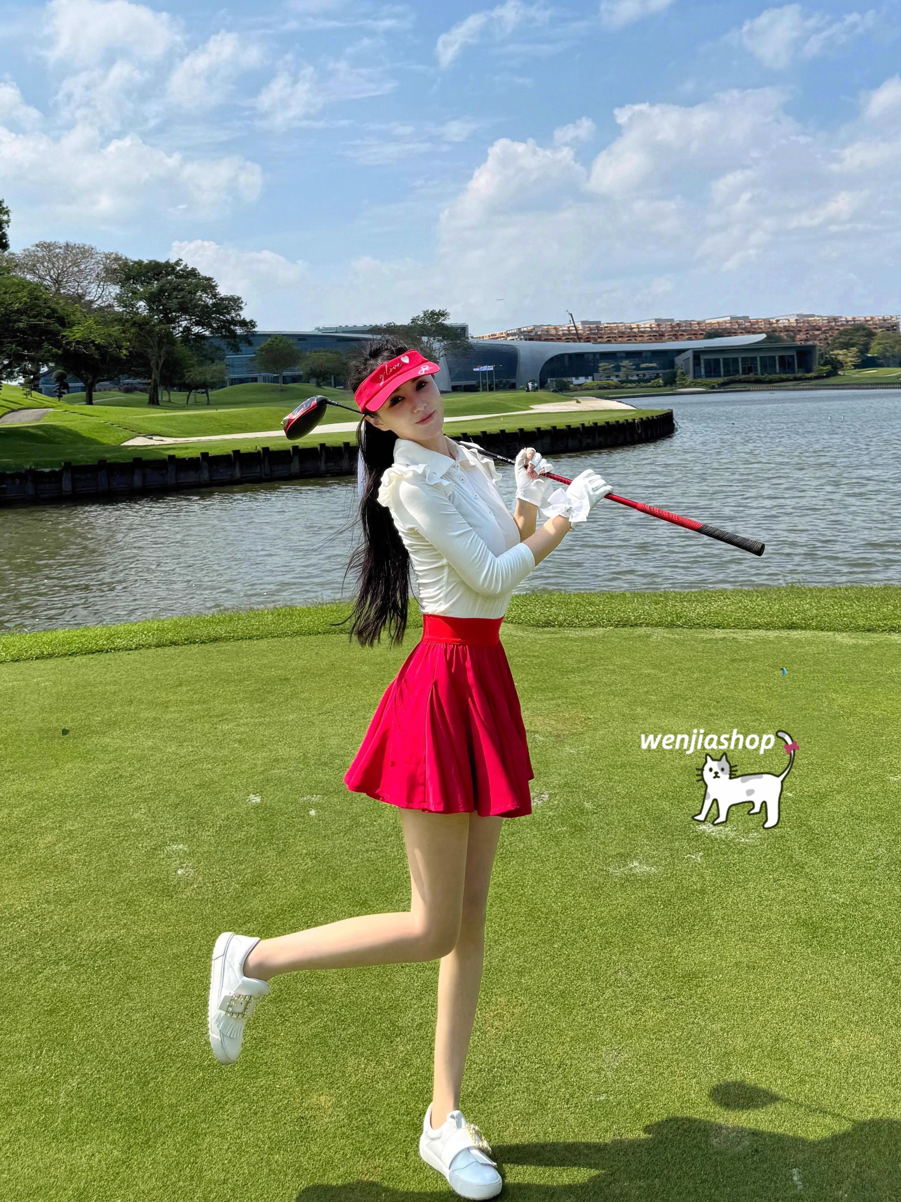 ゴルフウェア 2025 春夏 上下セット 冷感長袖 Tシャツ プリーツスカ ミニスカート めっちゃ可愛い 速乾通気 痩せる レディース 韓国風 ゴルフスカート スポーツ テニスウェア 白 赤