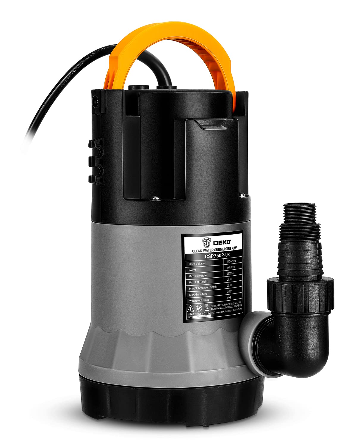 750W 水中ポンプ DEKO 底部入水式 排水ポンプ 最大吐出量12500L/H 最大揚程9M 汚水 清水用 60Hz/50Hz 循環ポンプ 水耕栽培 ウォーターポンプ 水族館給水 散水