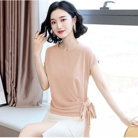 トップス ブラウス バックリボン シャツ サイドリボン 半袖 無地 シンプル レギュラー丈 通勤 夏 ストレート 白シャツ 袖あり 襟付き かわいい 大人可愛い きれいめ シンプル 大人 上品