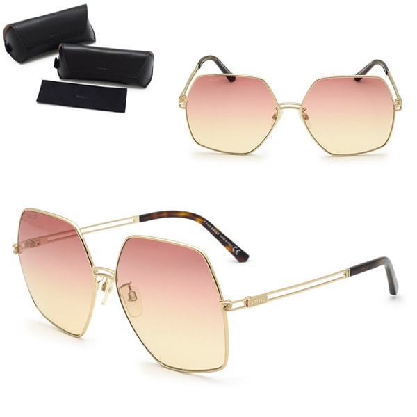 サングラス BY0015-H/S 28B 61 サングラス ノーズパッド UVカット ゴールド ピンクグラデーション