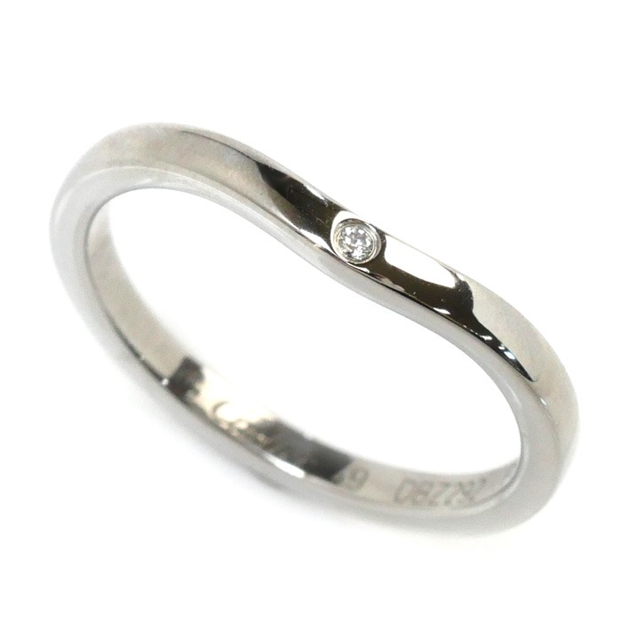 CARTIER カルティエ Pt950プラチナ バレリーナ カーブ ウェディング 3Pダイヤ リング・指輪 B4092949 ダイヤモンド 9号 49 2.9g レディース 中古 美品