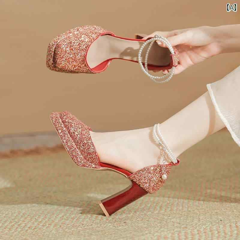 【激安】ヒール レディース パンプス 美脚 メリージェーン 防水 靴 ハイヒール シューズ 美しい ウェディングシューズ 赤 ウェディングドレス 太ヒール 歩きやい チャンキー 疲れにくい ブライダル