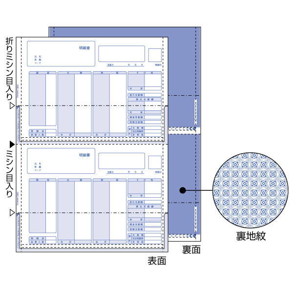 プリンタ帳票 給与明細書 密封式 A4タテ 2面 350枚 GB1150TN