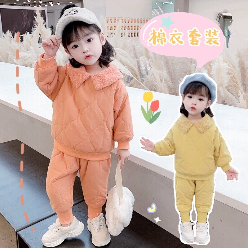 2点上下セット新品 韓国子供服 女の子 セットアップ コート 秋冬 2点セット /トップス+パンツ キッズ 上下セット パーカー アウター 子供服 80/9/100/110/120/130 可愛い