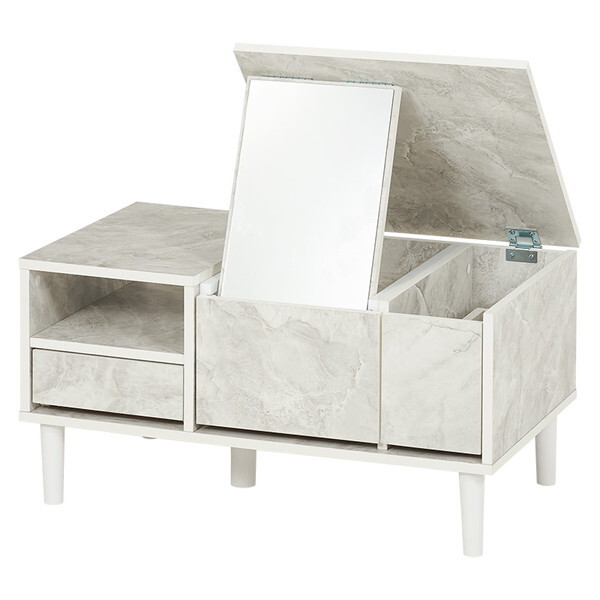 RD-1125MWH コスメテーブル マーブルホワイト メーカー直送