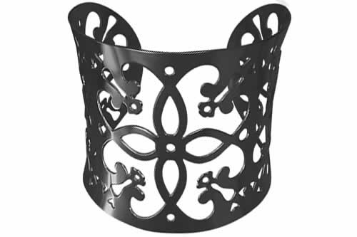 ブラックシフォン ステンレス バングル アームレット 腕輪 男性 女性 プレゼント フリーサイズ