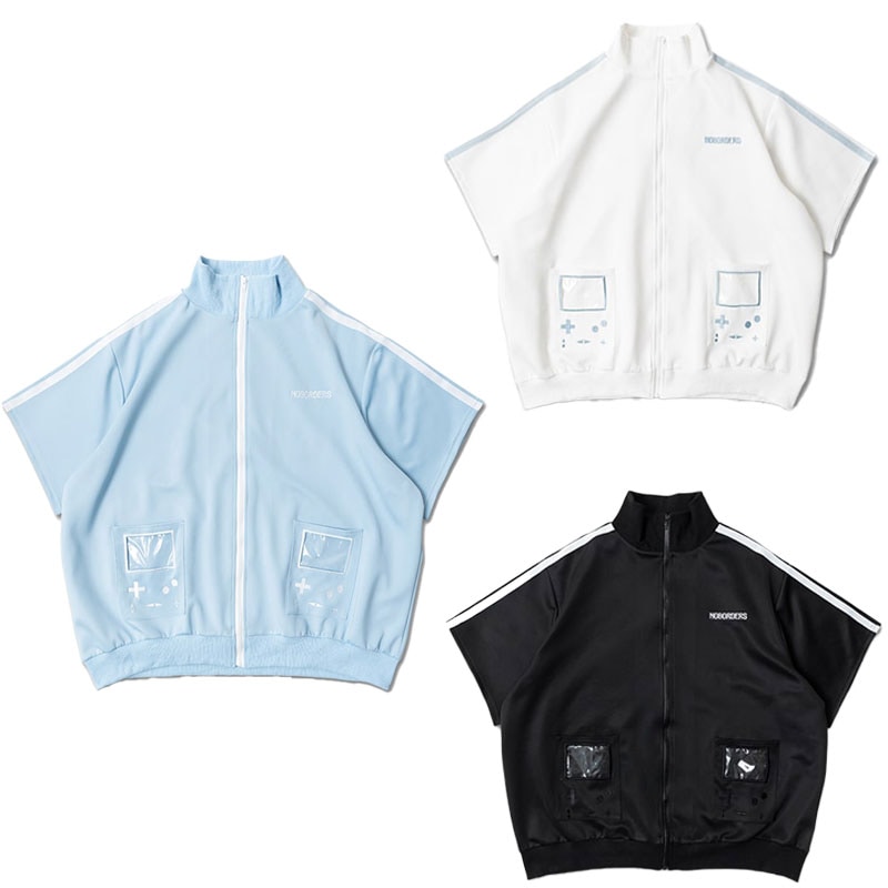 ACDC RAG [半袖]GAME OVER ジャージジャケット ブルゾン ジャージ 半袖 原宿 原宿系 ファッション 天使界隈 水色界隈