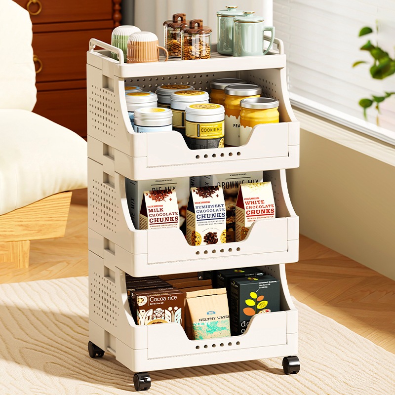 スナックマルチレイヤー収納ラックフロアストレージストレージカートハウスベッドサイド寮ベッドルームベッドサイドモバイルラック