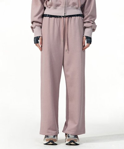 パンツ WOOALONG Signature pigment wide pants DUSTY PINK WL233JLP02 Qoo10] WOOALONG Signature pigment wi : レディース服