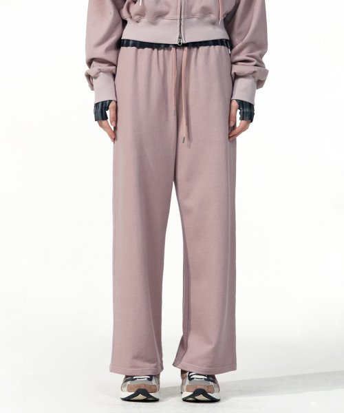 Signature pigment wide pants - DUSTY PINK