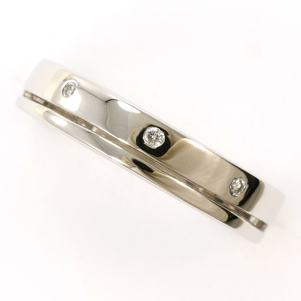 スカラベ PT950 プラチナ リング・指輪 8号 ダイヤモンド 0.03ct 総重量約4.1g 中古