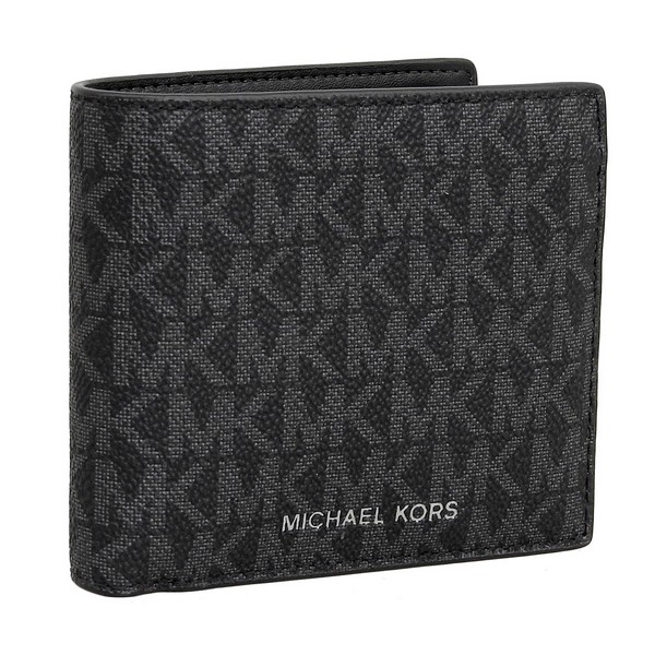 マイケルコース 二つ折り財布 メンズ クーパー 小銭入れあり MICHAEL KORS 財布 シグネチャー ブラック アウトレット 36u9lcrf3b-black