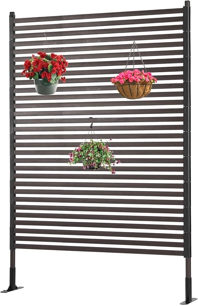 ガーデンフェンス 目隠しフェンス ガーデニング用品 幅90cm×高さ150cm DIY 屋外 ガーデン 花壇 ガーデニング 柵 庭 ルーバー エクステリア ブラウン
