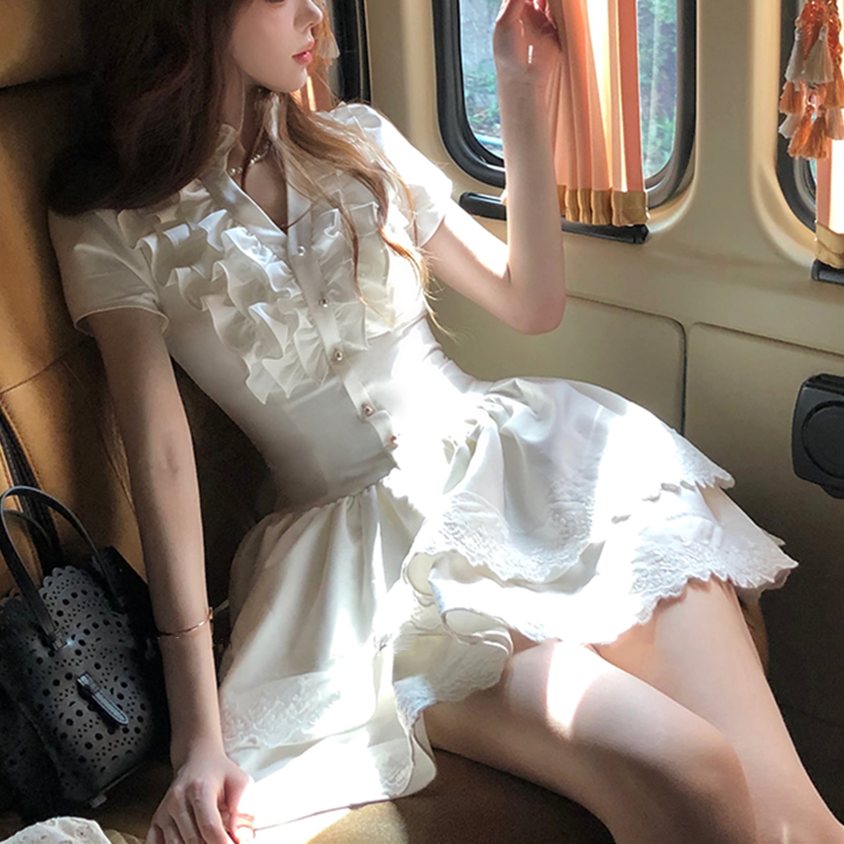 大人可愛い2Wayフリルミニワンピース