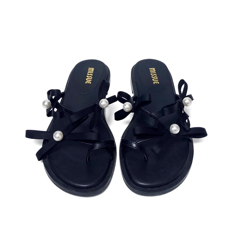 リボンパールスリッパ[ブラック] 31,160円