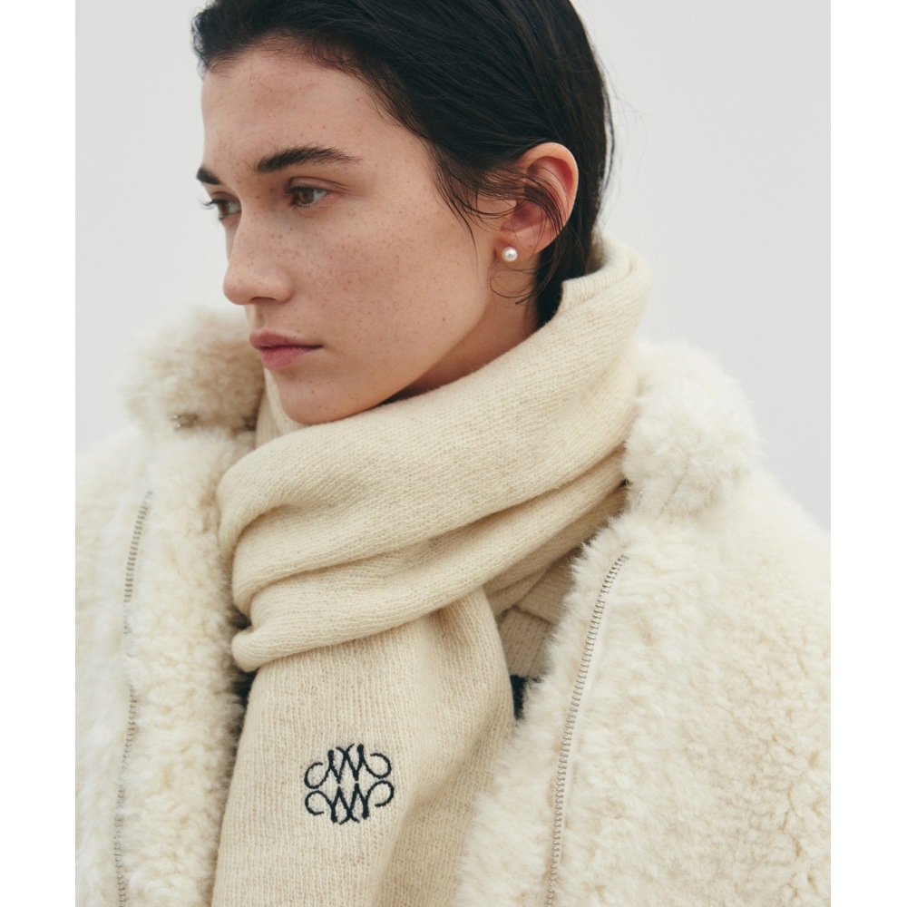 ニック&ニコールニコールプレミアムウールマフラー_クリーム