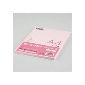 （まとめ） TANOSEE αエコカラーペーパーII A4 ピンク 少枚数パック 1冊（100枚） 15セット