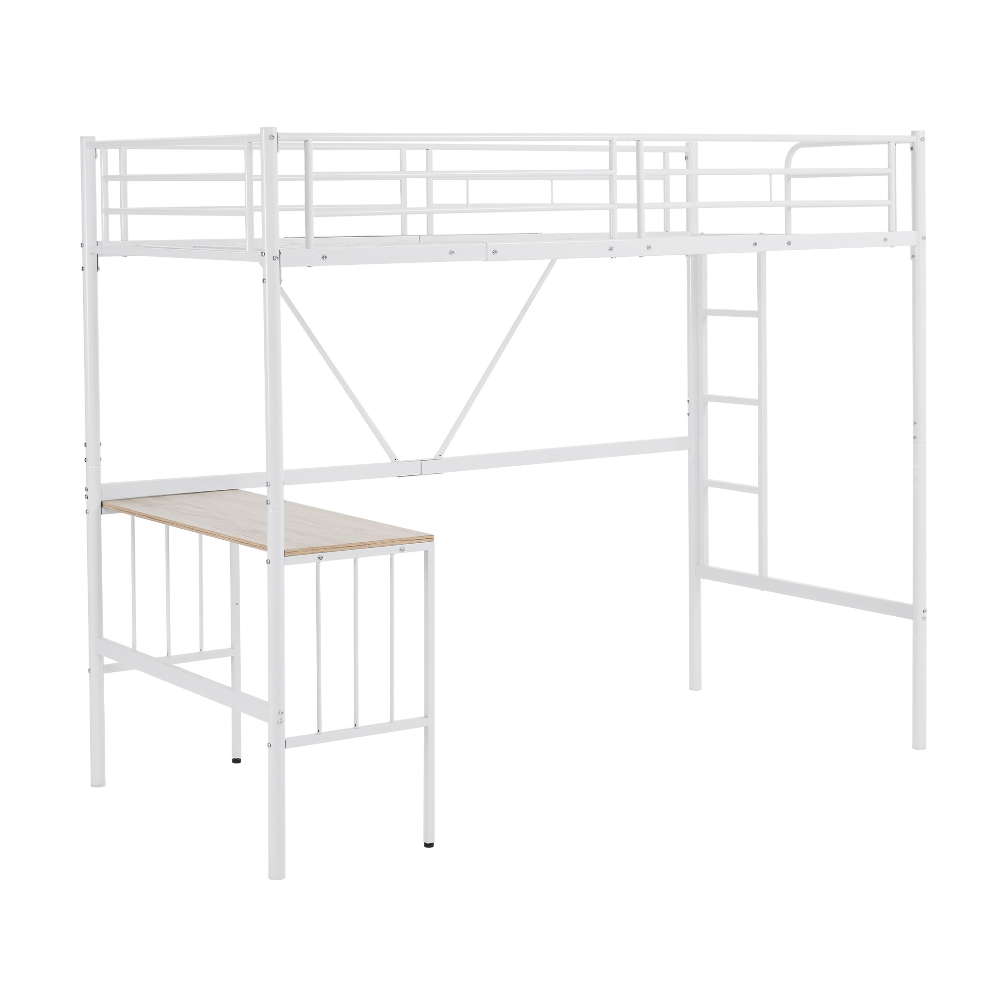 【国内発送&送·料·無·料】【新品】　ロフトベッド パイプベッド シングル 木 収納 北欧風 子供部屋 スチール 耐震 ベッド SDG-272