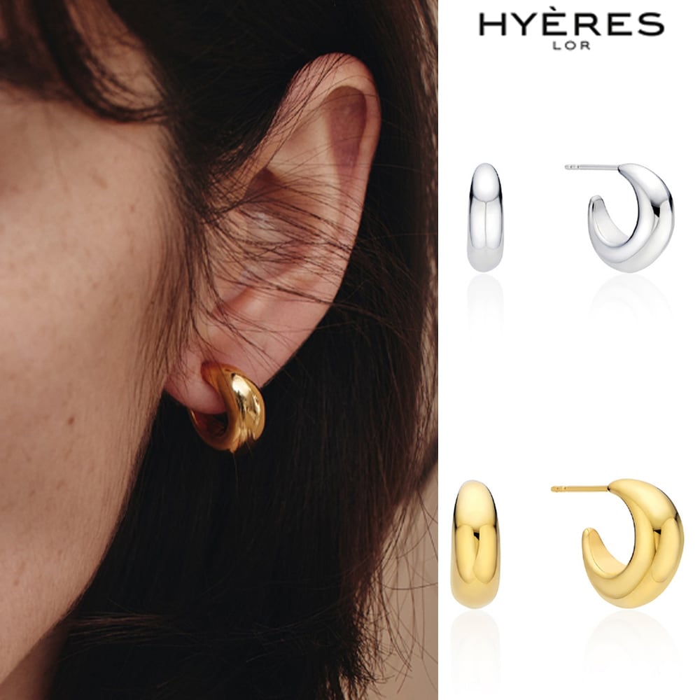[HYERES LOR] H-edition Silver Volume Hoop Earrings