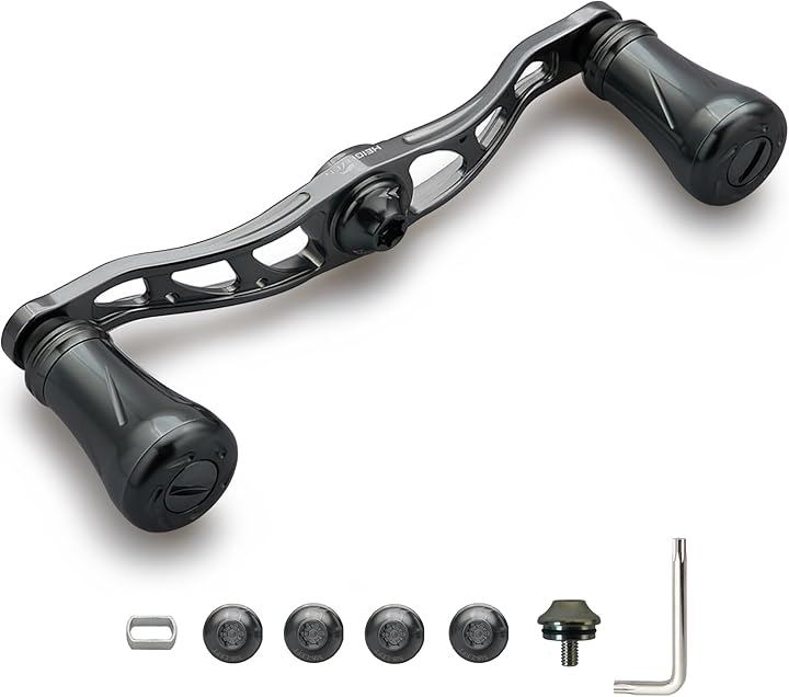88mm/90mm/105mm リール ハンドル 19mm ノブ搭載 シマノ SHIMANO ダイワ DAIWA アブ Abu 通用 ベイトリール (105mm - ダークグレー)