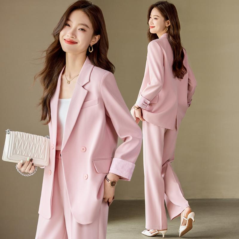 レディース スーツ ジャケット パンツ ズボン セットアップ おしゃれ ファッション ピンク 韓国 春秋 高級感 カジュアル オフィス 大きいサイズ エレガント 8,428円