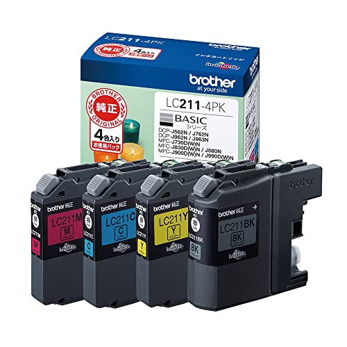 【ブラザー純正】 ブラザー工業(Brother Industries) インクカートリッジ4色パック(エコパッケージ) LC211-4PK-E 対応型番:DCP-J968NDCP-J567NMFC
