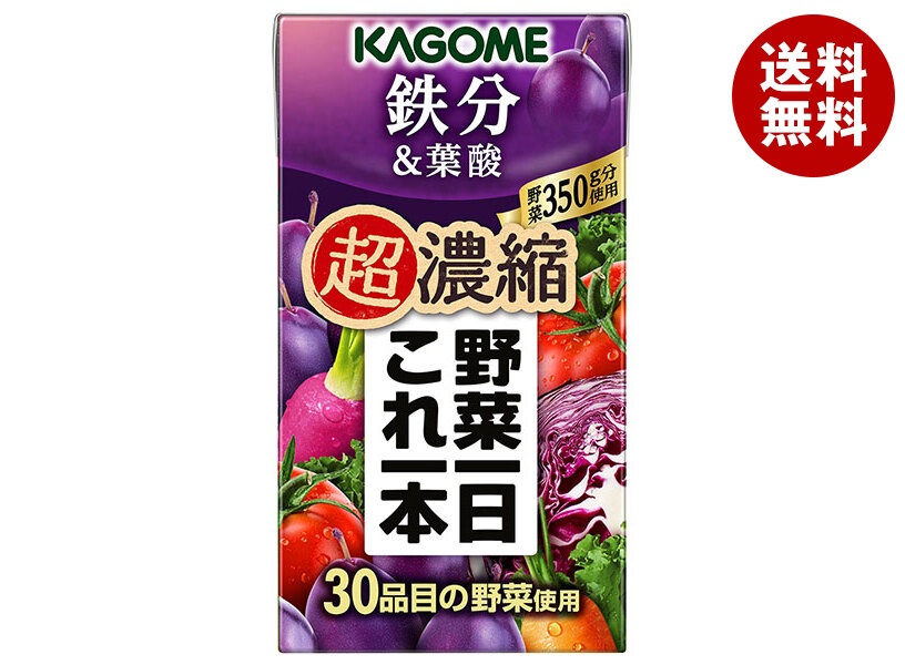 カゴメ 野菜一日これ一本 超濃縮 鉄分&葉酸 125ml紙パック＊24本入＊(2ケース)