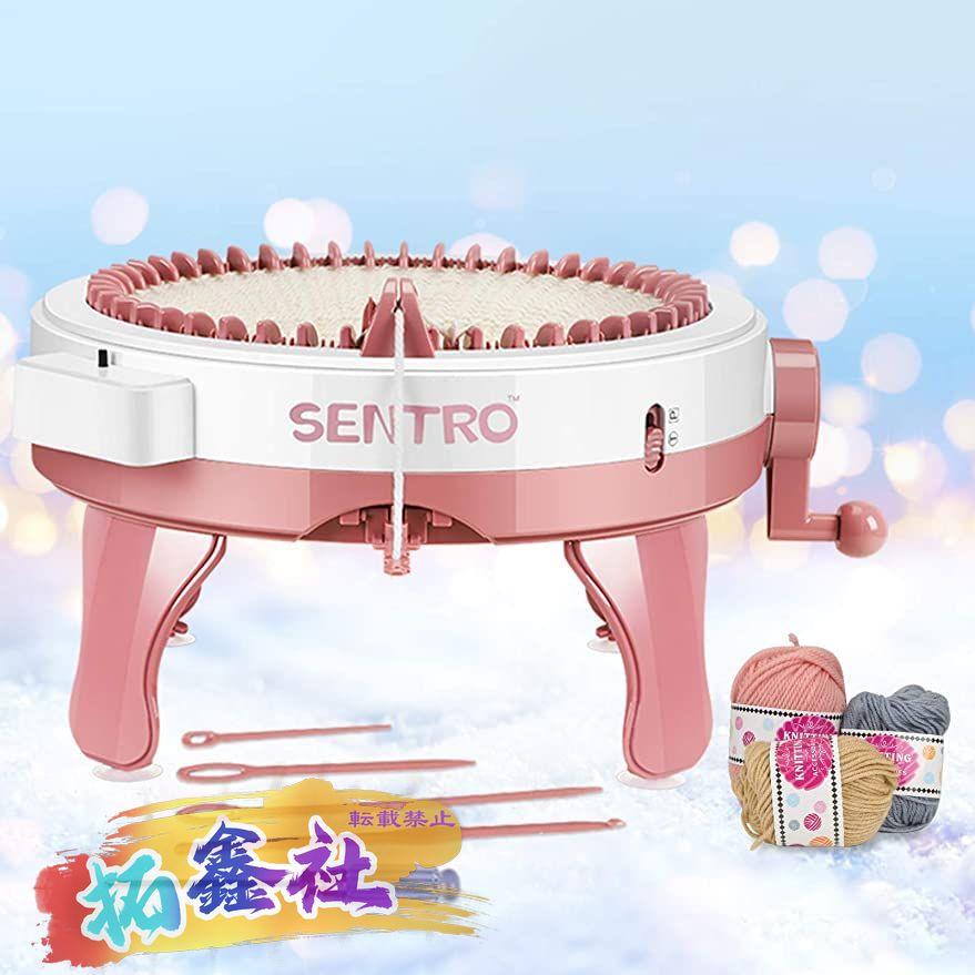 48針編み機スマートウィービング織機編み機 DIYラウンド織機をスマートに織る織機大人と子供のためのダブルニット織機キットを回転させる編みボード (ピンク