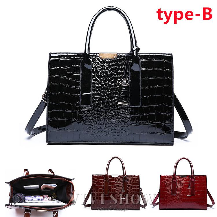 【2点購入で150OFF】【夏日限り激安SALE】バッグ エナメル レディース おしゃれ クロコダイル 豊富 ギャル トートバッグ ショルダー 2way 通勤 通学 お出かけ エレガント 選べる 全6