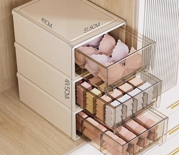 下着収納ケース引き出し式家庭用肌着入れブラジャー下着靴下三合一整理箱