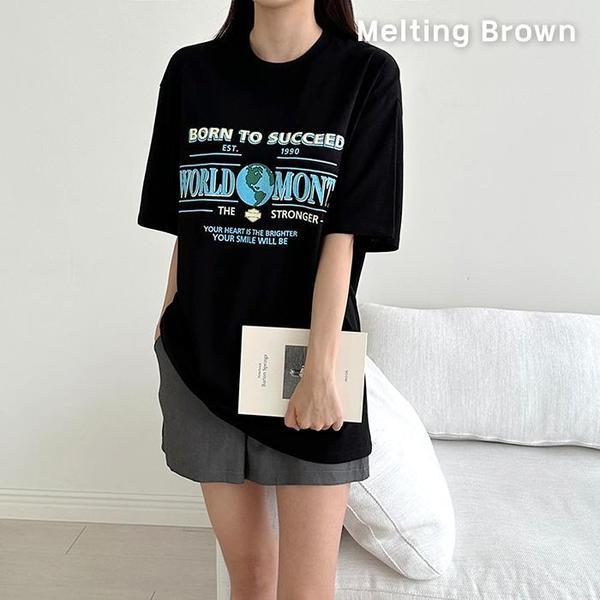 女性オーバーフィット半袖Tシャツ女性プリント半袖 wd3