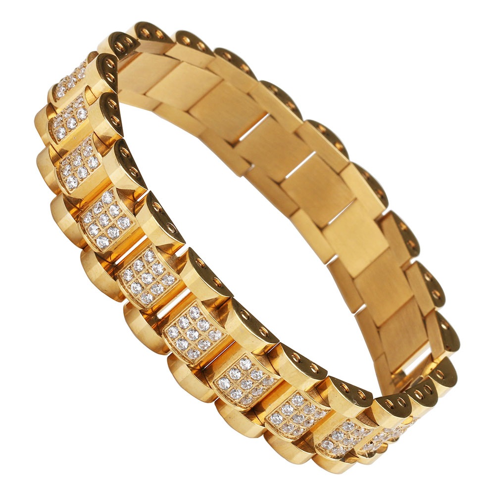 ステンレス316Lパヴェブレス18K [b128] 9,475円