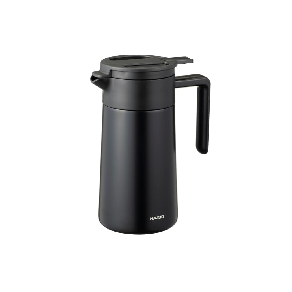 HARIO(ハリオ) セラミックコーティング 真空 二重 保温ポット 実用容量 600ml コーヒーサーバー ブラック CHP-600-B