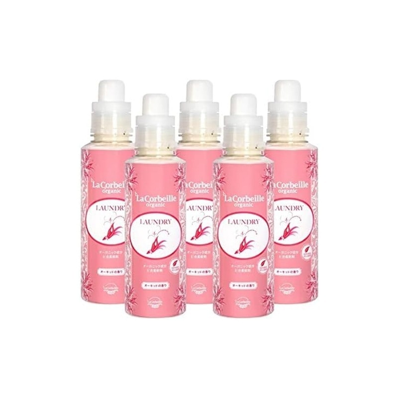 ラ コルベイユ 柔軟剤 オーガニック 本品 オーキッドの香り 600ml 洗濯 部屋干し ノンシリコン 天然植物由来 ランドリー 公式 5本セット