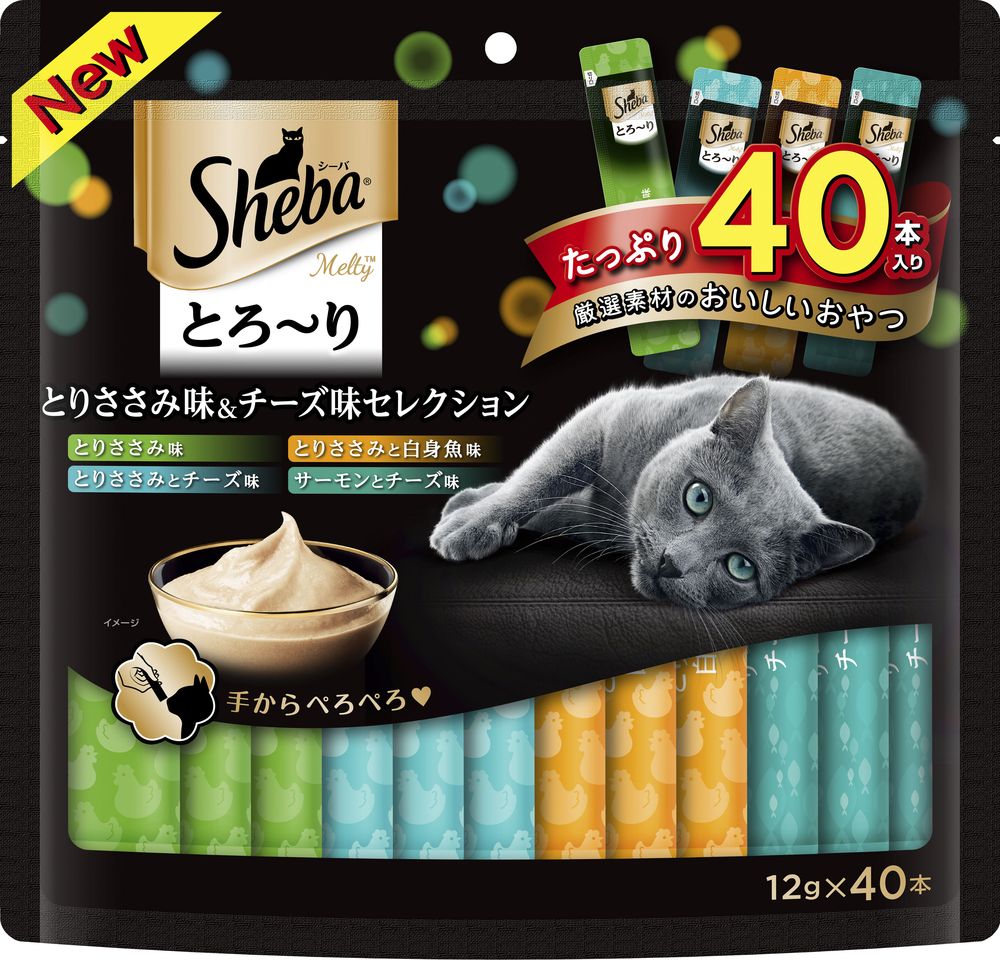 （まとめ買い）マース シーバ とろり メルティ とりささみ味＆チーズ味セレクション 12gx40P 猫用おやつ [x3]