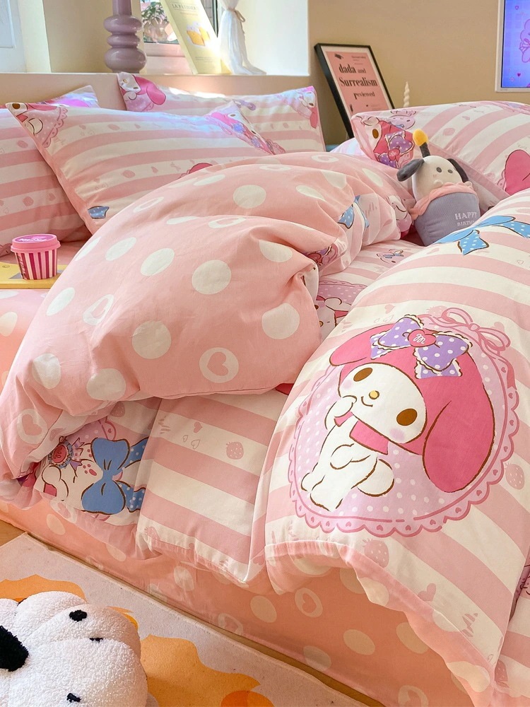 クロミ純綿ベッド4点セット綿子供用寝具子供用掛け布団カバードミトリーシーツ3点セット