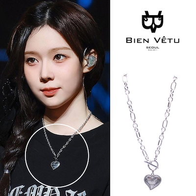 aespa ソウル　ポップアップ　ネックレス　ウィンター ☆aespa ウィンター 着用！！【HYEND】black heart necklace