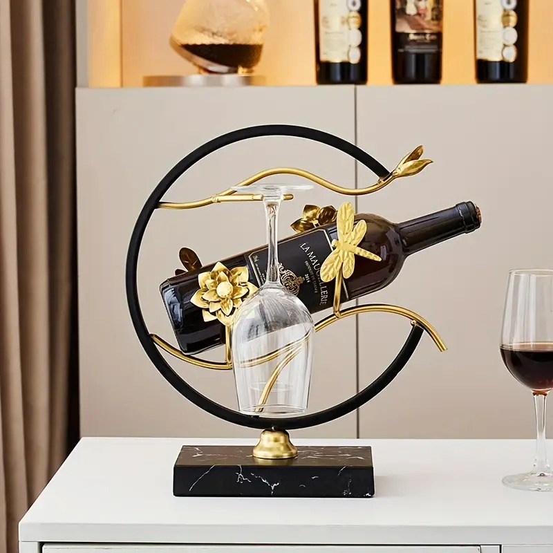 ワインラック グラスホルダー エレガント メタル キッチンバー ボトル収納 ワイン グラス モダン キッチン バー ゴールド ブラック 4-7
