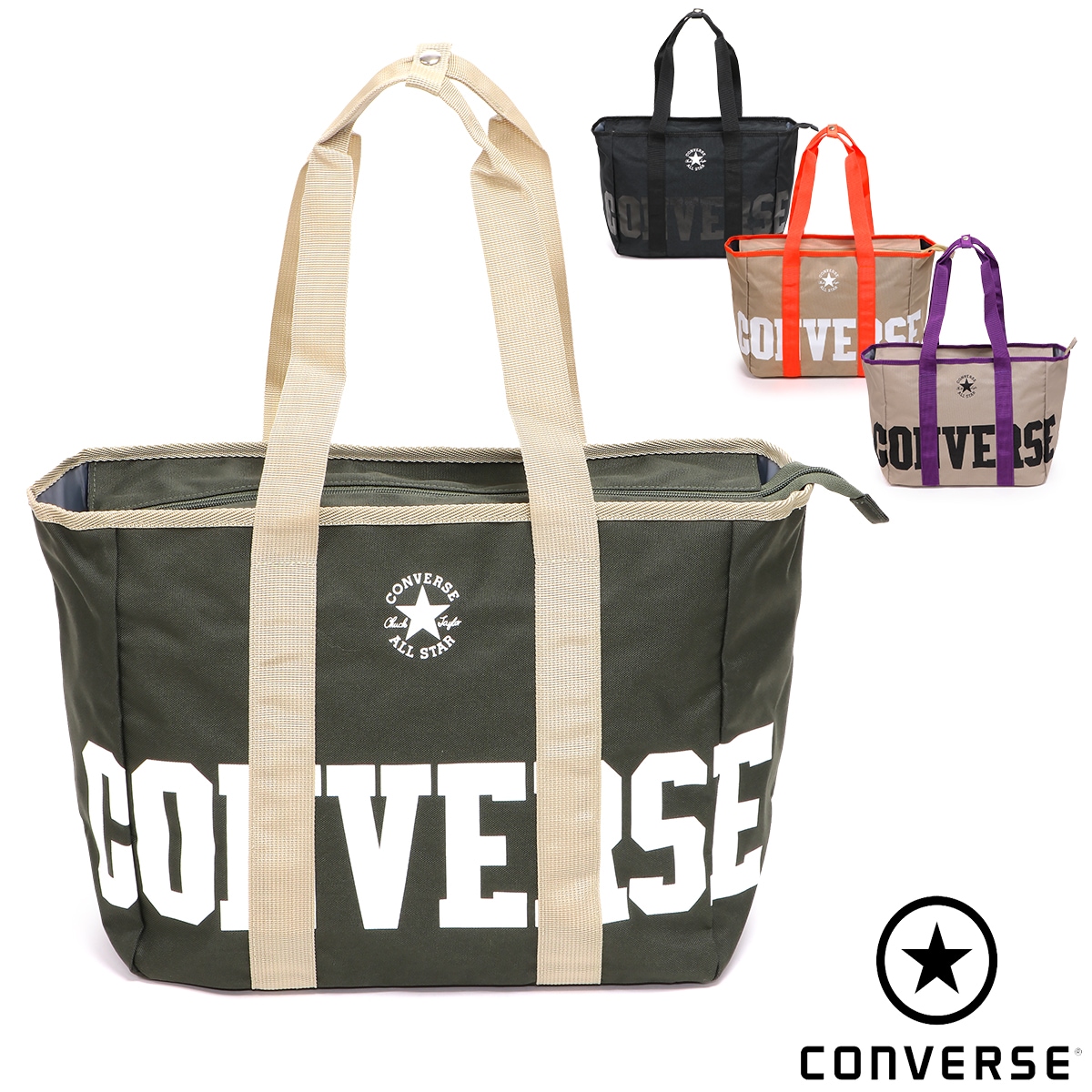 トートバッグ メンズ/レディース トートバッグ ブラック/ベージュ/カーキ C2109073