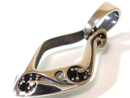 FREE STYLEブラックCZフリースタイルシルバーペンダント/シルバーアクセサリーst/プレゼン