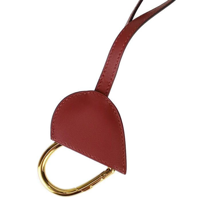 新古未使用展示品 エルメス ネックレス チョーカー クロシェットオ・クール・デュ・フォーブル H500245FK ルージュグレナ スウィフト ストラップ キーホルダー W刻【本物保証】