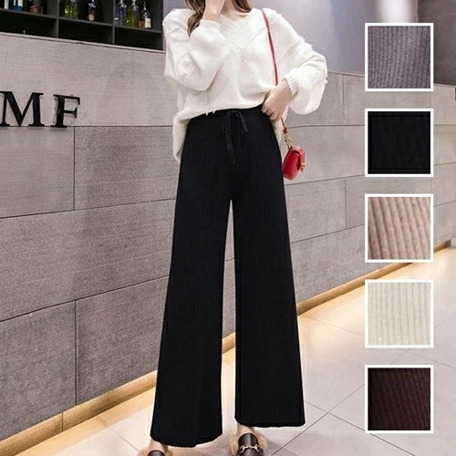 パンツ ボトムス 韓国 ファッション レディース 春 秋 冬 カジュアル お取り寄せ PTXP074 オルチャン コーデ シンプル 定番 セレカジ 20代 30代 40代 2024 リブニット ワイ 4,958円