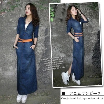 デニム ワンピースレディース　ワンピースプラスサイズカジュアルなドレスデニムドレス 無地 デニム