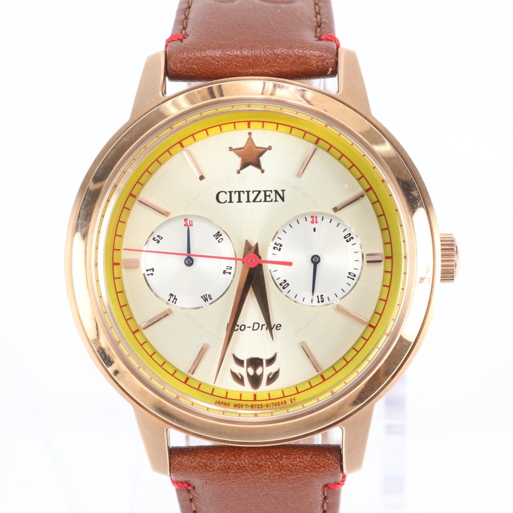 極美品 CITIZEN ディズニーコレクション ウッディモデル BU4042-09A 腕時計 ブラウン 茶色 メンズ EUM DN17-9 中古
