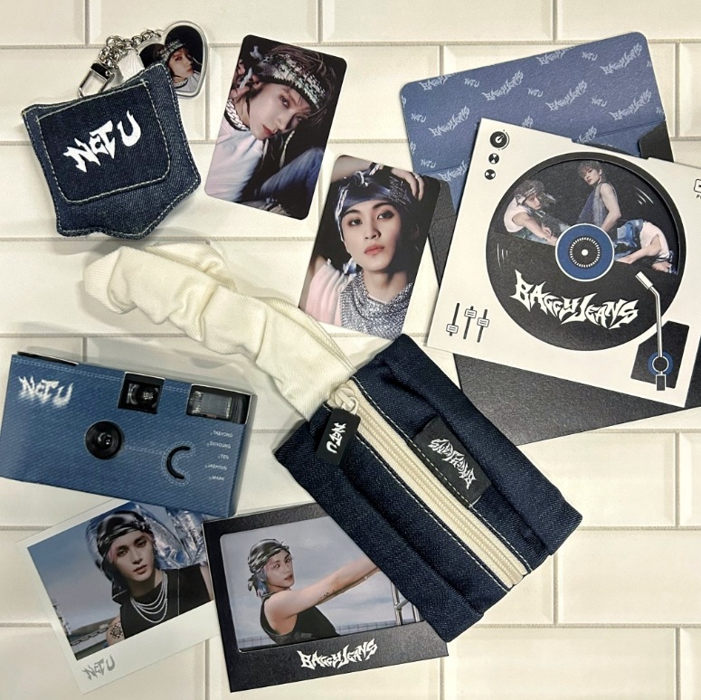 NCT U Baggy Jeans MD/ ROLLING CARD DENIM POUCH FILM CAMERA PHOTO SET DENIM POCKET KEYRING