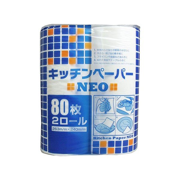 キッチンペーパー 大黒工業 NEO 80枚 2ロール入り X10パック