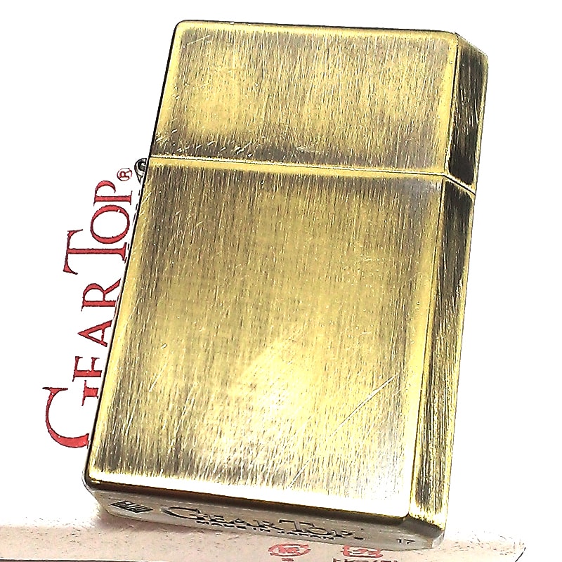 ギアトップ オイルライター ユーズド 日本製 ライター アンティークゴールド GEAR TOP 燻し仕上げ シンプル 重厚 ブラス 全面加工 かっこいい おしゃれ 国産品 メンズ プレゼント ギフト