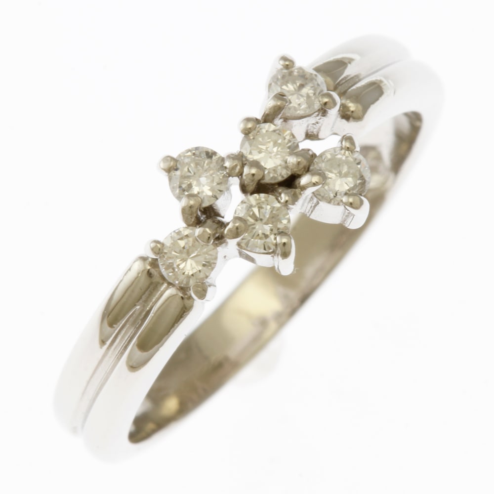 リング 指輪 10号 Pt900プラチナ ダイヤモンド 中古 美品