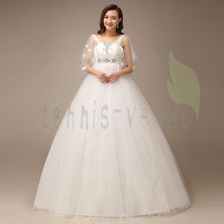 ウエディングドレス マタニティドレス エンパイア 安い 二次会 ウェディングドレス 結婚式 ボレロ