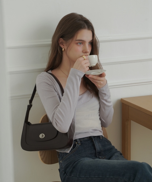 【OVHEE】 Mignon Hobo Shoulder Bag_Dark Brown ショルダーバッグ 正規品
